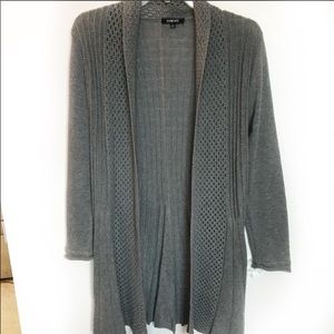 Elementz Open Front Gray Shawl Cardigan S